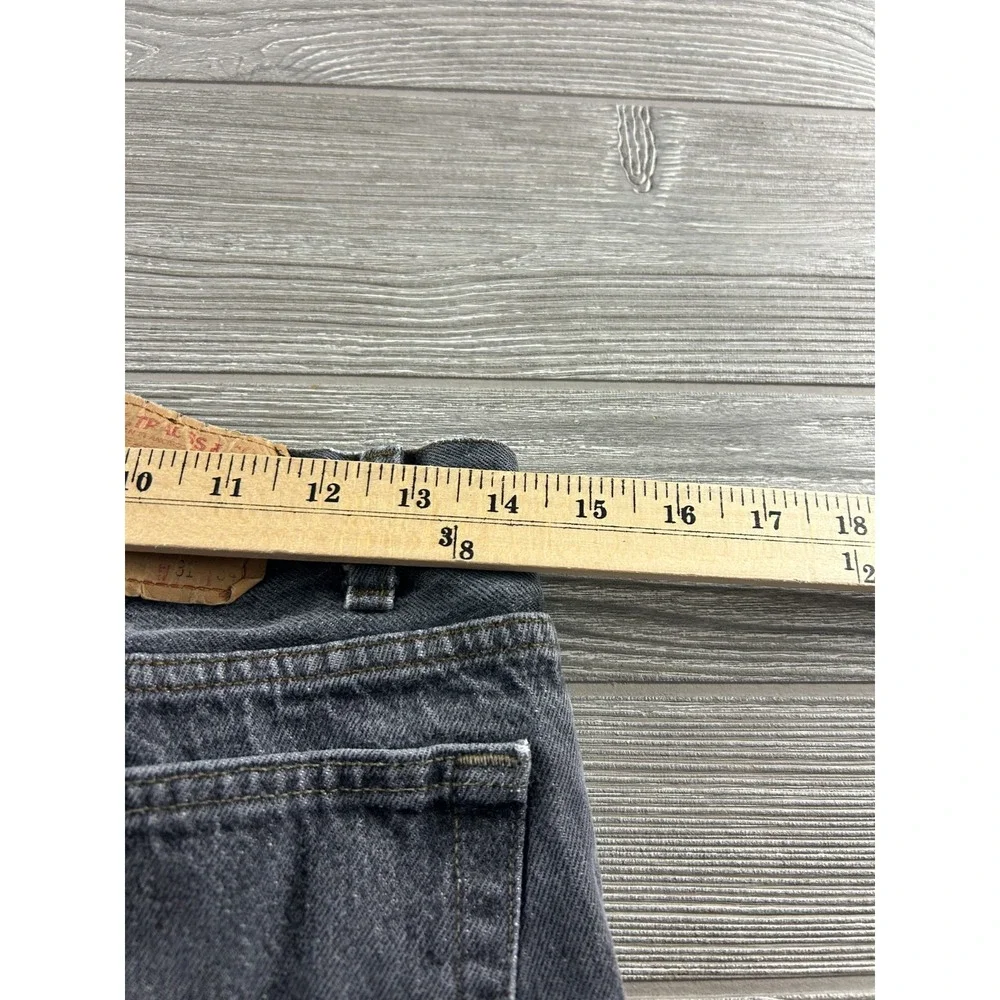 VTG USA Levis Jeans Mens 31x34 Black Denim Regular Straight Grunge Button Fly
